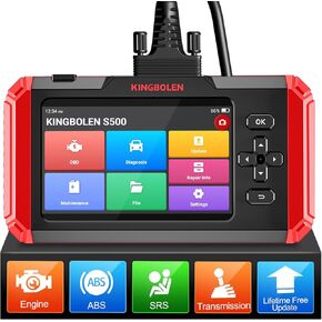 KINGBOLEN OBD2 Scanner S800 Car Scanner, OBD2 Diagnostic Scan Tool with 15 Reset, Oil Brake Throttle IMMO Service, Engine ABS SRS Transmission Code Reader, Battery Test, AutoVIN, Lifetime Free Update