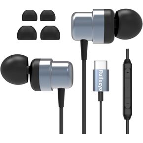 USB C Headphones for Samsung Galaxy A55 A35 A54 A53 S24 Ultra S23 S22 S21 FE S20 Google Pixel 9 Pro/8 Pro/iPhone 15/15 Pro/15 Plus Magnetic Wired Earbuds in-Ear Type C Earphones Mic Volume Control in Kuwait