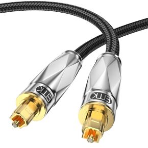 EMK Optical Cable for Soundbar to Tv, Optical Audio Cable Toslink Optical Cable Fibre Optic Cable for Soundbar,TV, Home Theater, DVD Player (16.5Ft/5M)