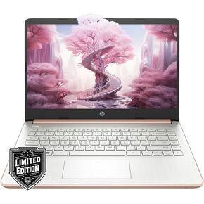 HP 14" HD Laptop | Back to School Limited Edition with 1 Year Microsoft 365 | Intel Quad-Core Processor | 32GB RAM | 640GB Storage | Long Battery Life | Rose Gold | w/WOWPC Bundle | Windows 11