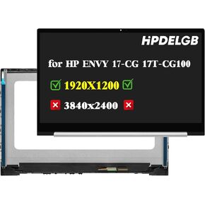 Replacement for HP Envy 17-CG 17T-CG100 17M-CG0013DX 17T-CG000 17-CG1075CL 17M-CG1013DX 17-CG1065CL L87971-001 LCD Touch Screen Digitizer Assembly Replacement 1920x1080 30pin LCD Display