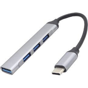 USB 3.0 Hub Multiport Adapter,4 Ports USB A Splitter Cable USB A Male to USB3.0A Female Hub 4 Ports Cable Aluminum USB A to USB Adapter with 4 USB 3.0 Ports for Laptop[23CM/USB-A]