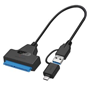 SATA to USB 3.0 Adapter Cable & Type-C Male, USB 3.0/Type-C to SATA Cable for 2.5" SSD HDD Hard Drives, Hard Drive Converter Support UASP SATA, Super Fast Data Transfer for Laptop