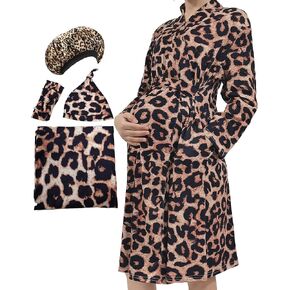 Maternity Robe with Matching Swaddle Soft Mommy Robe Receiving Blanket Set…