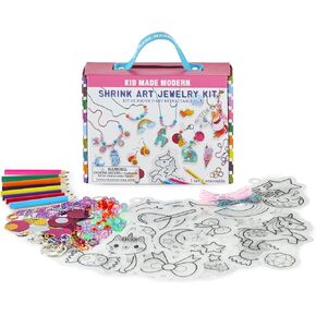 صناعة الأطفال الحديثة - مجموعة صنع المجوهرات - سحر الفن المنكمش - مجموعة 180 قطعة - الحرف اليدوية للأطفال - مجموعة الحرف السائبة - اصنع الفن الخاص بك - تتضمن مستلزمات سحر الفن والمجوهرات - للأعمار من 6 سنوات فما فوق in Kuwait