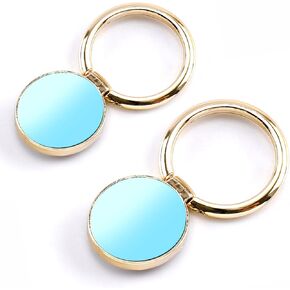 [2 Pack] Round Mirror Design Cell Phone Ring Holder Stand, 360 Degree Rotation and 180 DegreeAdjustable Finger Ring Kickstand with Polished Metal Phone Grip (Gold)