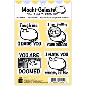 Ultimate "Cat-titude" Mochi-Celeste Cat Sticker Set E
