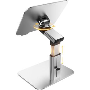 Vaydeer Portable Standing Desk Converter, All-in-One Aluminum Laptop Stand Adjustable Height 360° Rotation, Ergonomic Riser, Universal Fit for MacBook Pro and All Laptops, Sit-to-Stand Design