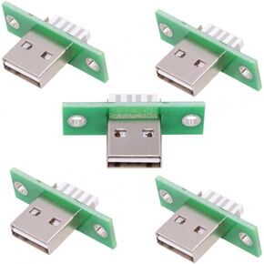 CY Connector 5pcs/Set DIY OEM Type C Female Socket Connector Panel Mount Type with PC Board 24pin USB 2.0 Pinout