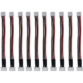 10pcs 15cm JST-XH 2S 3S 4S 5S 6S Balance Charger Silicone Wire Extension Cable JST-XH 2S 3Pin Connector Adapter Plug Wire Balance Extension Cable (2S)