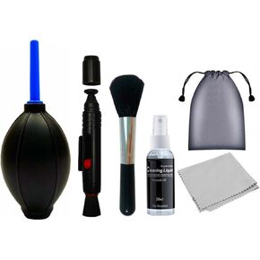 Camera Cleaning Kit 5 in1,Digital Camera Lens,Phone,Keyboard,Computer Universal Cleaning Kit -Cleaning Solution, Brush, Cloth,Rubber Air Blower Pump Dust Cleaner,Screen Cleaner,Lens Pen