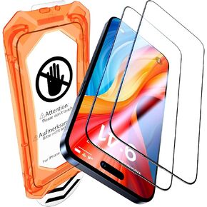 UniqueMe for iPhone 15 Pro Max Screen Protector - [Military Grade Shatterproof & 9H+ Hardness] Screen Protector 15 Pro Max Tempered Glass Full Coverage Protection, Easy Installation, 2 Packs