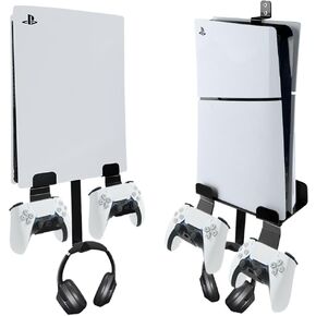 Chanvoo Metal PS5 Wall Mount, Behind TV Wall Holder Bracket Kit Compatible with Playstation 5 Disc & Digital Edition Console - Not for PS5 Slim (Black)