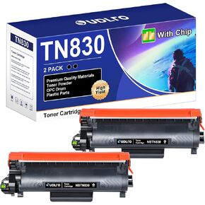 TN830 Toner Cartridge Replacement for Brother TN830 TN-830 TN830XL to use with HL-L2460DW DCP-L2640DW HL-L2405W HL-L2400D HL-L2480DW MFC-L2820DW MFC-L2820DWXL (Black, 2-Pack)