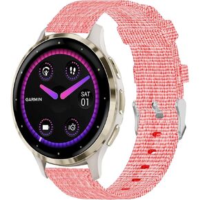 Compatible for Garmin Venu 3S Band, Lamshaw Quick Release 18mm Breathable Nylon Woven Fabric Replacement Accessory Strap Compatible with Garmin Venu 3S 41mm / Venu 2S / Forerunner 265S / Forerunner 255S / 255S Music / Rey / Vivomove 3S / Captain Marvel Sm