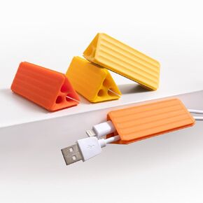 SenseAGE 4 Pack Cord Organizer, Cheese Cord Keeper, Cable Organizer USB holder, Trio-Track Cord Organizer, Adhesive Cord Holders, Organizer for Organizing Cable Wires-Desk, Home, Office, Car
