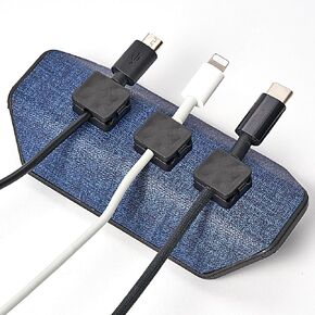 Magnetic Cord Holder, 3 Magnetic Cable Clips Included | Cable Management Desk Organizer, Strong Magnet Office Desk Accessories, Cable Organizer, Wire Management, Computer Accessories (Navy)