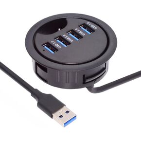 Cablecc 2 Port USB 3.0 Hub SD TF USB-C USB Splitter 60mm Desk Grommet Dock Station Micro-SD Card Reader for Desktop PC(USB3.0+USB-C+SD/TF) in Saudi Arabia