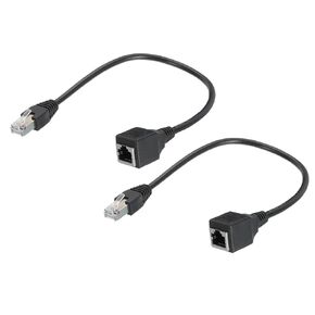 MECCANIXITY 2Pcs Male to Female 5e Network Cable Extension Wire 30CM Length Waterproof for Home Office Networks