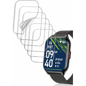 Screen Protector Compatible with Popglory Kimeag ZOSKVEE P95 2.01" and SKG V7 1.95" Smart Watch, Soft TPU, 6-pack, Full Coverage, Bubble Self-healing