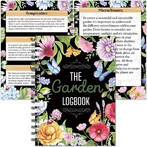 Garden Planner and Log Book Floral Garden Journal Guided Tracker Notebook Gardening Diary Planner for Garden Enthusiasts Farmers Record Plant Growing Profile,100 Sheets,6.3 x 8.7 Inch (Cute)