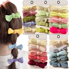 Bow Hair Ties for Girls Toddler,Cute Elastic Hair Ties with Bow Toddler Hair Ties No Damage Hair Bands Hair Bows Rubber Bands Bow Hair Scrunchies Soft Seamless Ponytail Holders Girl Hair Accessories