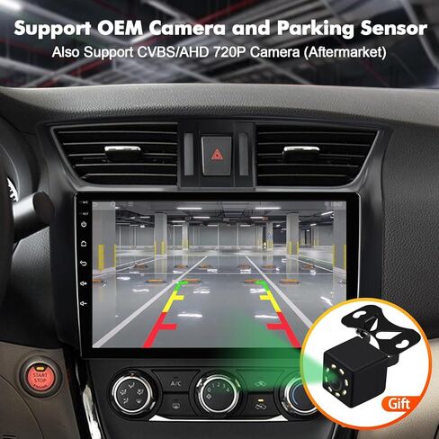 4+64G Android 13 Double Din Car Stereo for Nissan Sentra 2013-2017 with 10.1-Inch Touchscreen Radio Built-in Wireless Carplay/Android Auto/GPS/Bluetooth/FM/AUX-in/Steering Wheel Controls/Backup Camera in Kuwait