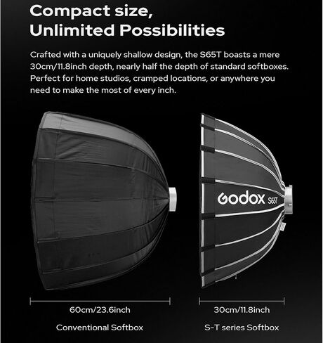 Godox S85T 33.5in/85cm مظلة سريعة التحرير سوفت بوكس ​​مع حامل بوين قياسي in Saudi Arabia