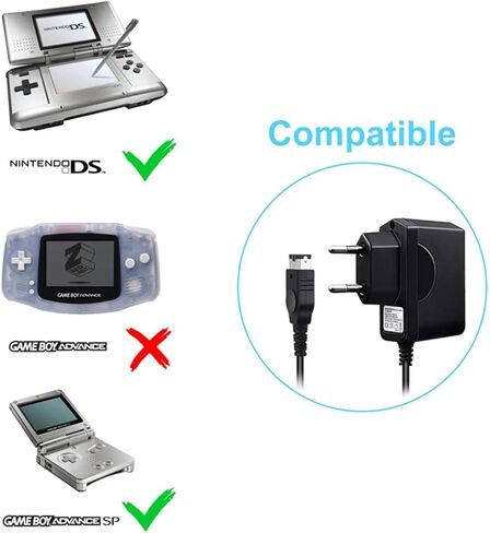 كابل محول شاحن إمداد الطاقة متوافق مع محول طاقة شاحن الحائط Nintendo DS Game Boy Advance SP GBA SP in Kuwait