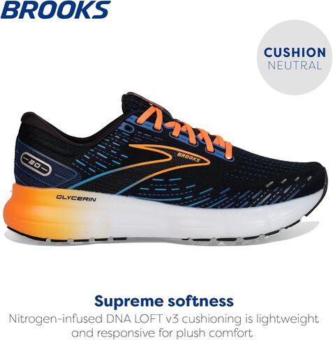 حذاء الجري جليسرين 20 محايد للرجال من Brooks - أبيض/كاكي - 11 متوسط in Saudi Arabia