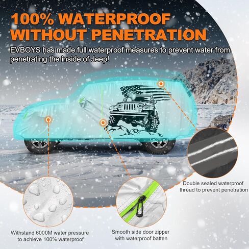 Wrangler Cover Windproof,Waterproof cab Cover for JK/JL 2 Door 2007-2023 Hard TOP ONLY, Exterior Covers Sun Rain Wind Snow Protection, Extra Mirror Cover, Storage Bag in Saudi Arabia