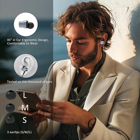 USB C Headphones for Samsung Galaxy A55 A35 A54 A53 S24 Ultra S23 S22 S21 FE S20 Google Pixel 9 Pro/8 Pro/iPhone 15/15 Pro/15 Plus Magnetic Wired Earbuds in-Ear Type C Earphones Mic Volume Control in Kuwait