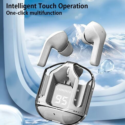 Wireless Earbuds, Bluetooth 5.3 Ear Buds LED Power Display Headphones Bass Stereo, Earbuds in-Ear Noise Cancelling Mic, Sports Earphone Microphone Headset for Android iOS in Saudi Arabia