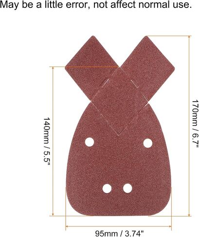 HARFINGTON 40pcs Hook & Loop Sandpapers 1500 Grits Aluminum Oxide Sanding Pads Mouse Detail Sander Papers Sanding Sheets with Extra Tips for Wood Metal, Reddish Brown in Saudi Arabia
