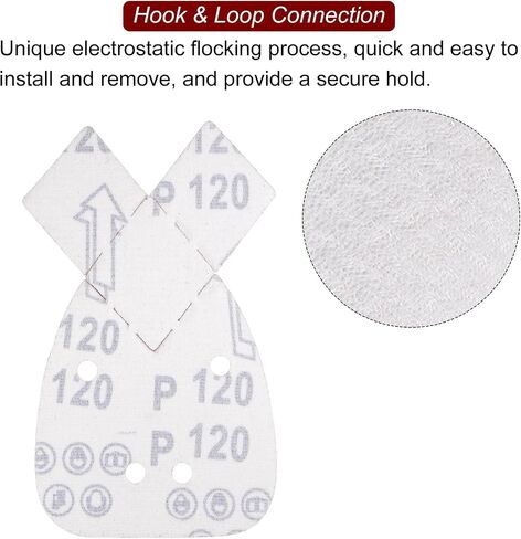 HARFINGTON 40pcs Hook & Loop Sandpapers 1500 Grits Aluminum Oxide Sanding Pads Mouse Detail Sander Papers Sanding Sheets with Extra Tips for Wood Metal, Reddish Brown in Saudi Arabia