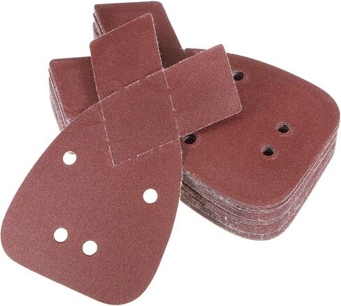 HARFINGTON 40pcs Hook & Loop Sandpapers 1500 Grits Aluminum Oxide Sanding Pads Mouse Detail Sander Papers Sanding Sheets with Extra Tips for Wood Metal, Reddish Brown in Saudi Arabia