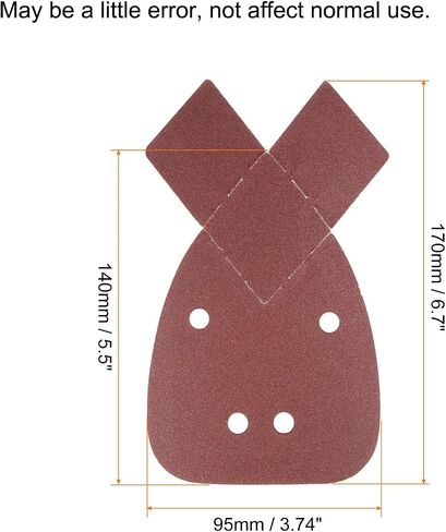 HARFINGTON 40pcs Hook & Loop Sandpapers 1500 Grits Aluminum Oxide Sanding Pads Mouse Detail Sander Papers Sanding Sheets with Extra Tips for Wood Metal, Reddish Brown in Saudi Arabia