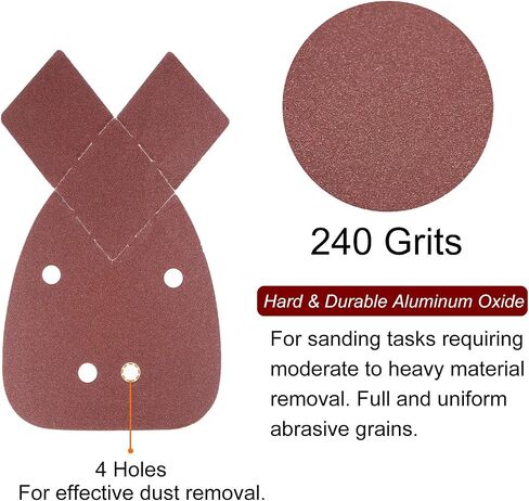 HARFINGTON 40pcs Hook & Loop Sandpapers 1500 Grits Aluminum Oxide Sanding Pads Mouse Detail Sander Papers Sanding Sheets with Extra Tips for Wood Metal, Reddish Brown in Saudi Arabia