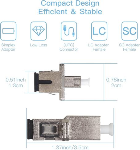 SC to LC Female to Female Fiber Optic Adapter Connector Hybrid Simplex Multimode/Singlemode Optical Adapter, Flange-Type Adapter in Saudi Arabia
