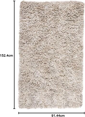 سجادة SAFAVIEH Rio Shag مقاس 2'3" × 6' بيج/عاجي SG960B مصنوعة يدويًا بسمك 2.54 سم in Kuwait