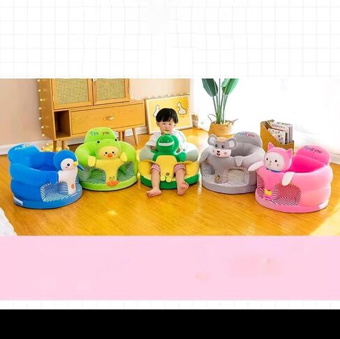 Baby Seat Baby Sit up Chair Cartoon Animals Plush Sofa Chair Toddler Baby Learn to Sit up Chair Sofa Washable Cover for Back Head Support Sitting Infant Seat in Saudi Arabia