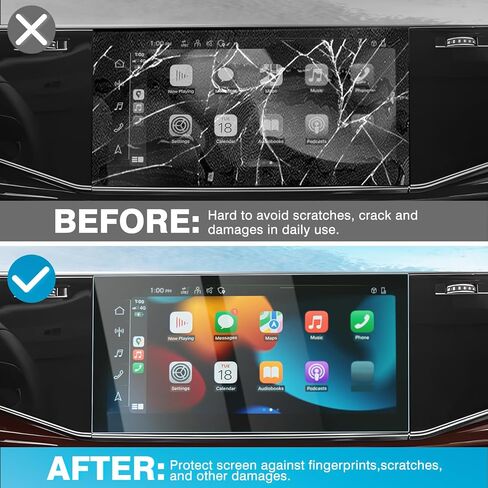 واقي شاشة Karltys مكون من قطعتين لسيارة Hyundai Elantra 2021-2024، شاشة تعمل باللمس مقاس 10.25 بوصة، ملحقات واقي زجاجي مقوى 9H، غطاء شاشة راديو السيارة مضاد لبصمات الأصابع in Kuwait