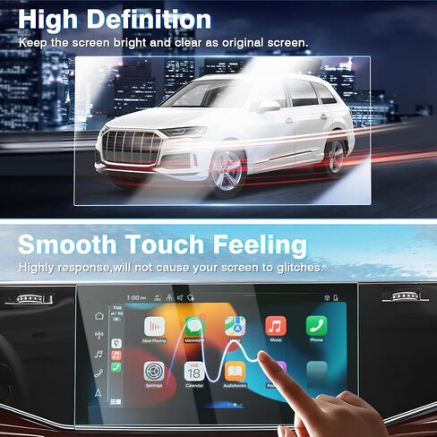 واقي شاشة Karltys مكون من قطعتين لسيارة Hyundai Elantra 2021-2024، شاشة تعمل باللمس مقاس 10.25 بوصة، ملحقات واقي زجاجي مقوى 9H، غطاء شاشة راديو السيارة مضاد لبصمات الأصابع in Kuwait