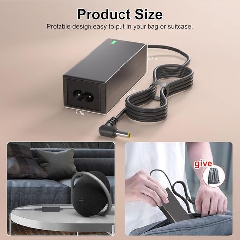 شاحن لـ Harmon Kardon Onyx Studio 7 6 5 4 3 2 1 8 سماعة بلوتوث لاسلكية محمولة 10 قدم شاحن Harmon Kardon متوافق مع محول إمداد سلك الطاقة 38 وات 19 فولت تيار متردد in Kuwait