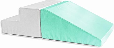 Foamnasium Up and Down Set, Indoor Foam Playset, 2 Piece Soft Toddler and Active Kids Play Foam Climber for Balancing, Crawling, Climbing, Sliding and Jumping, Made in The US, Enhanced Sage/Snow in Saudi Arabia