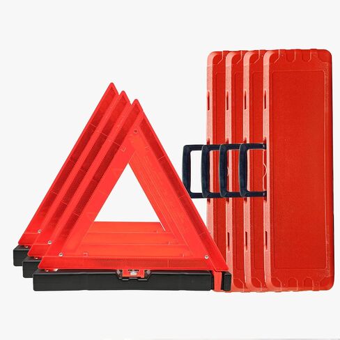 KIMESUKA 3 Pack Folding Safety Triangles DOT Approved, Stable Base Warning Reflective Triangle, Heavy Duty Emergency Road Reflectors in Saudi Arabia