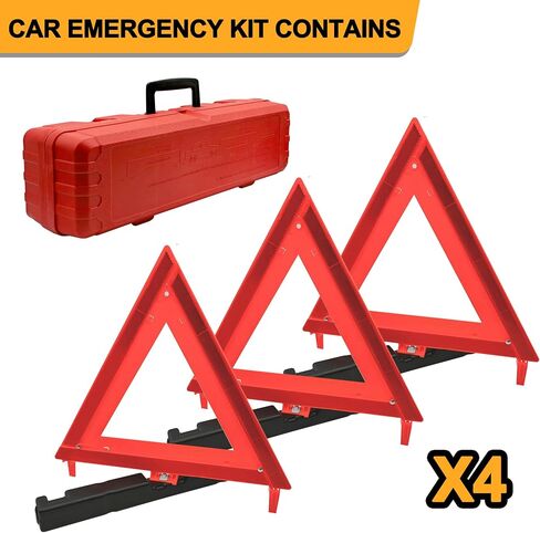 KIMESUKA 3 Pack Folding Safety Triangles DOT Approved, Stable Base Warning Reflective Triangle, Heavy Duty Emergency Road Reflectors in Saudi Arabia
