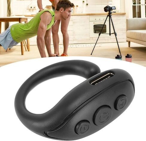 BT Remote Control, Mobile Phone Bluetooth Remote, Scrolling Control Page Turner Rechargeable, Cell Phone Remote Clicker Camera Shutter Selfie (Black) in Saudi Arabia