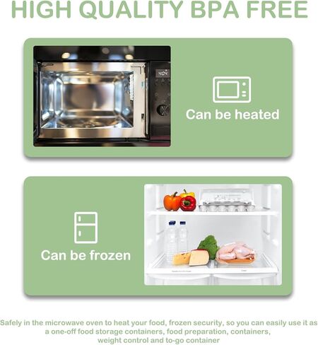 مركز لوحة MBC MAT، 50 عبوة (38 أونصة) حاوية طعام مكونة من حجرة واحدة - حاوية طعام مستطيلة الشكل مع صندوق غداء محمول بغطاء - قابل للتكديس - خالٍ من البيسفينول A - مجمد / ميكروويف / غسالة أطباق آمن - تخزين قابل لإعادة الاستخدام in Kuwait