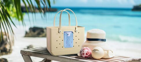 Silicone Phone Holder Charms Compatible for Bogg Bag - Phone Case Holder Charms Accessory Compatible with All Bogg Bags - Cell Phone Holder for Beach Tote Bags - Light Blue in Kuwait